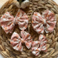 Floral pumpkin velvet bow